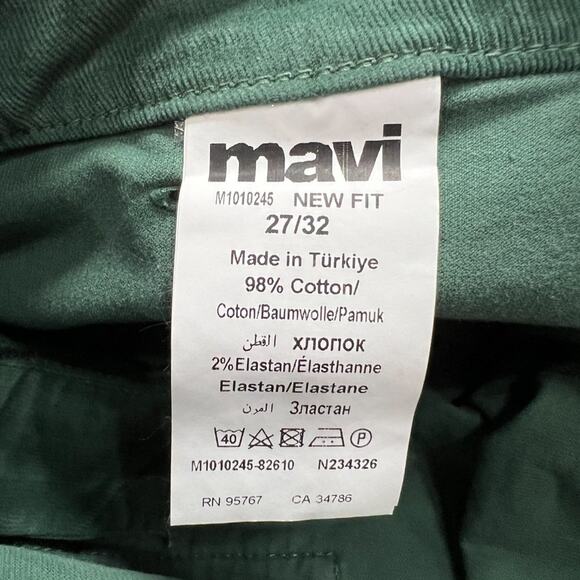 NEW MAVI JEANS High Rise Wide Leg Corduroy Pants SIZE 27 x 32 Green Cords NWT - Picture 4 of 9